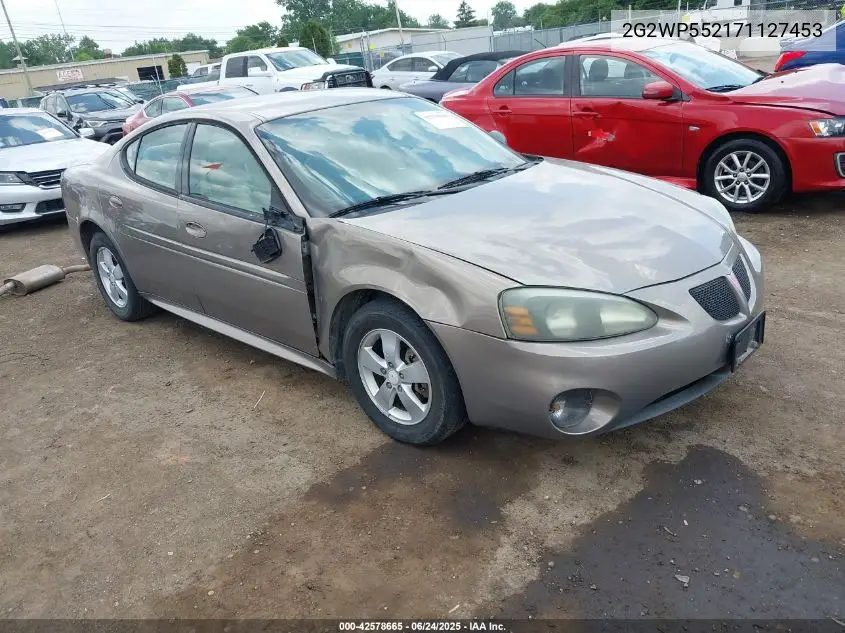 2007 Pontiac Grand Prix VIN: 2G2WP552171127453 Lot: 42578665