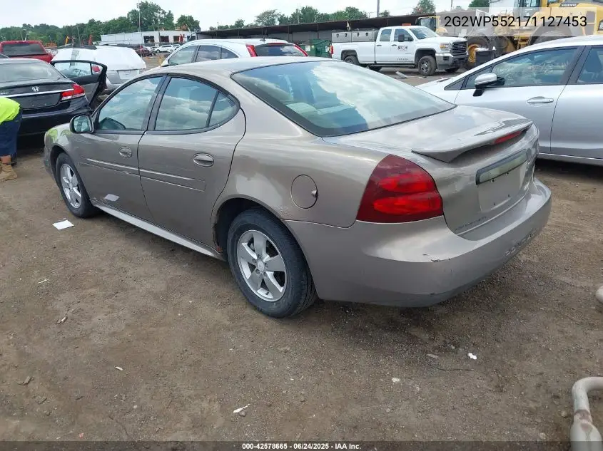 2007 Pontiac Grand Prix VIN: 2G2WP552171127453 Lot: 42578665