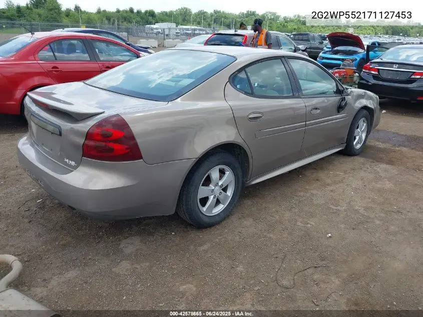 2007 Pontiac Grand Prix VIN: 2G2WP552171127453 Lot: 42578665