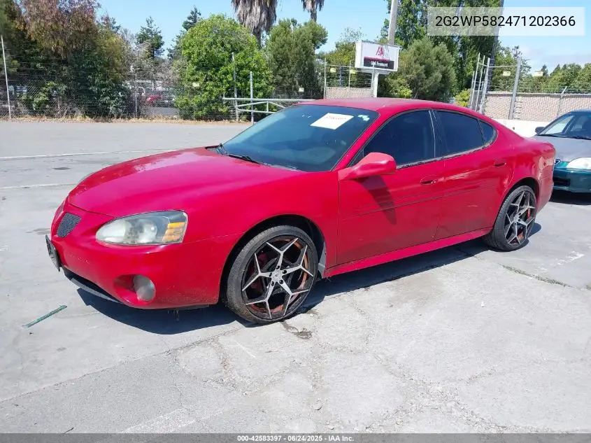 2007 Pontiac Grand Prix VIN: 2G2WP582471202366 Lot: 42583397