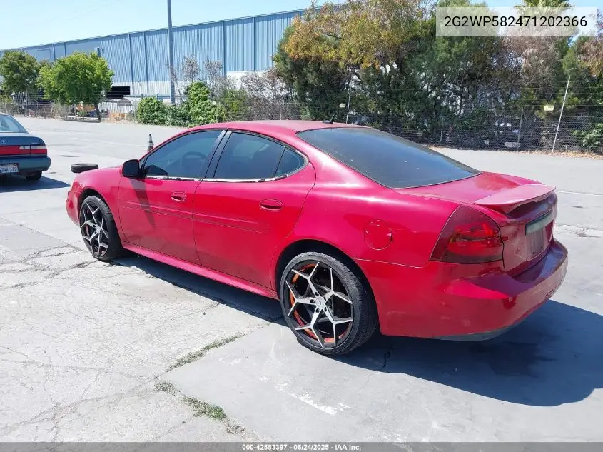 2007 Pontiac Grand Prix VIN: 2G2WP582471202366 Lot: 42583397