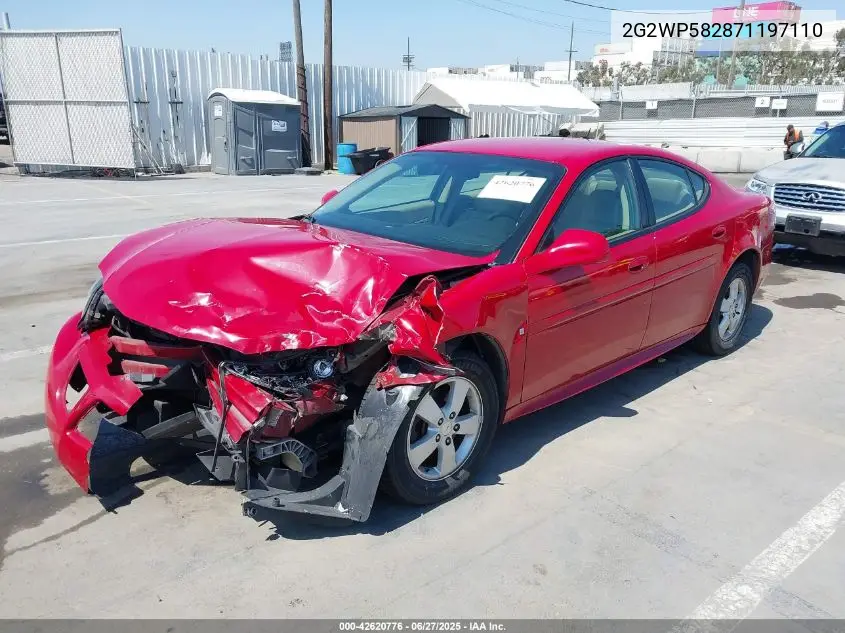 2007 Pontiac Grand Prix VIN: 2G2WP582871197110 Lot: 42620776