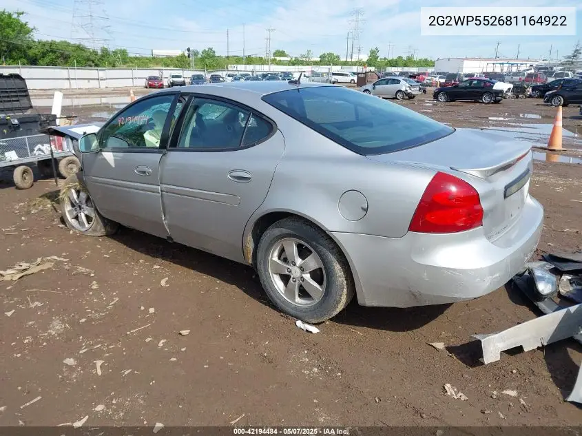 2008 Pontiac Grand Prix VIN: 2G2WP552681164922 Lot: 42194484