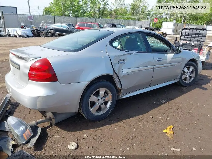 2008 Pontiac Grand Prix VIN: 2G2WP552681164922 Lot: 42194484