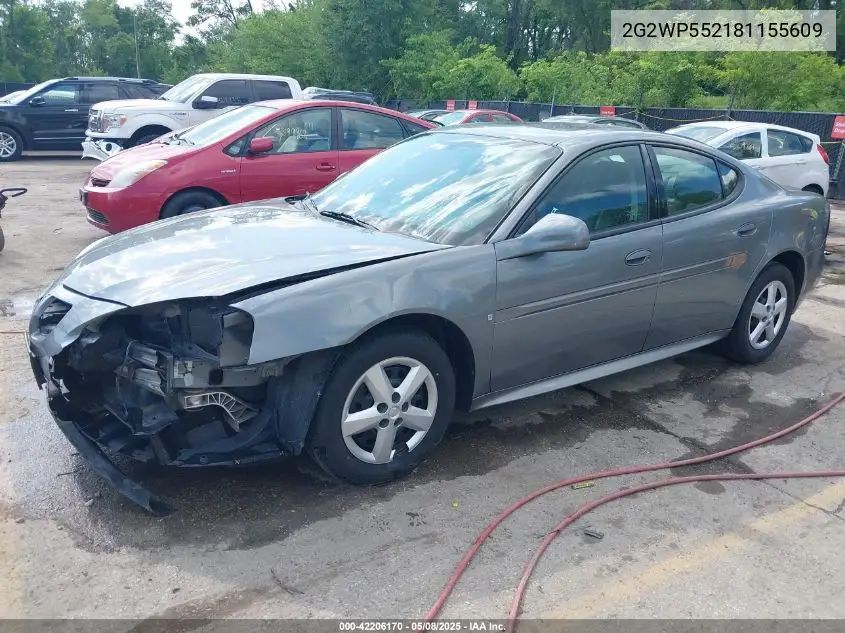 2008 Pontiac Grand Prix VIN: 2G2WP552181155609 Lot: 42206170