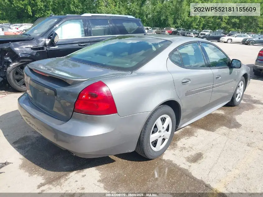 2008 Pontiac Grand Prix VIN: 2G2WP552181155609 Lot: 42206170