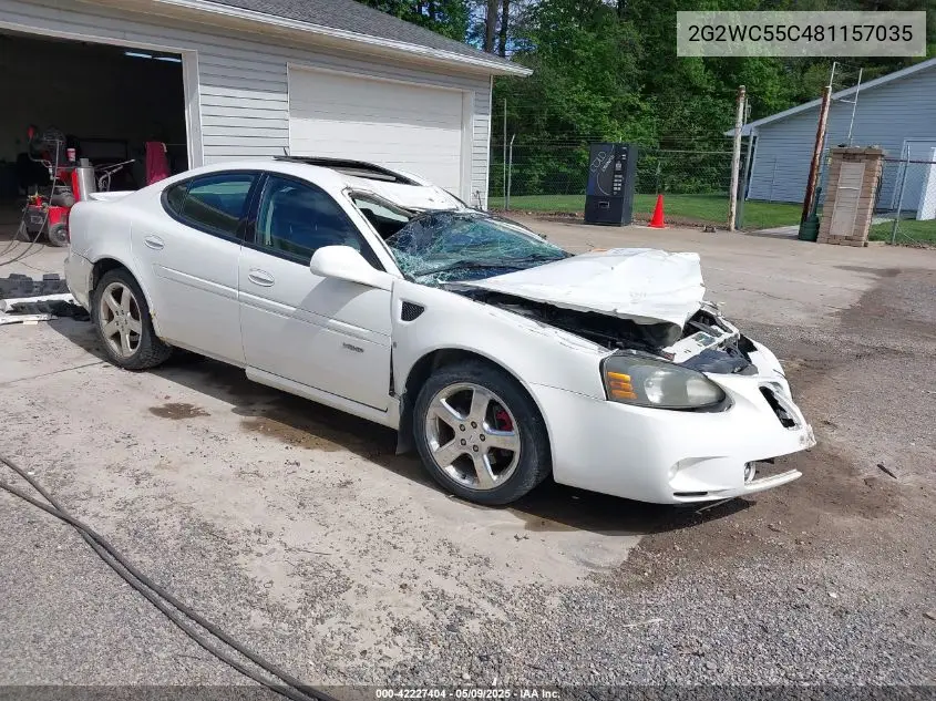 2008 Pontiac Grand Prix Gxp VIN: 2G2WC55C481157035 Lot: 42227404