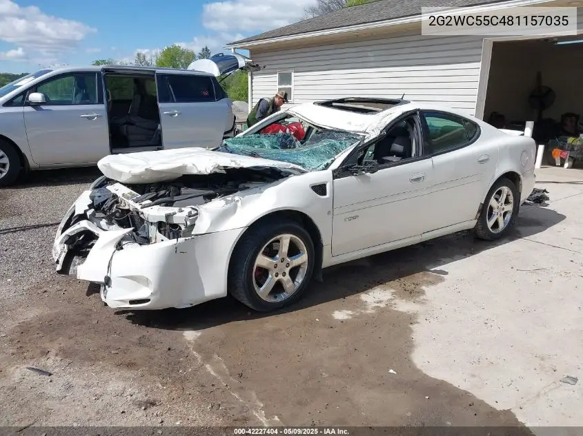 2008 Pontiac Grand Prix Gxp VIN: 2G2WC55C481157035 Lot: 42227404