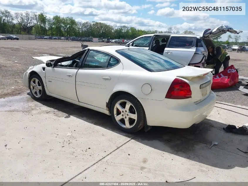 2008 Pontiac Grand Prix Gxp VIN: 2G2WC55C481157035 Lot: 42227404