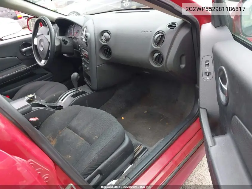 2008 Pontiac Grand Prix VIN: 2G2WP552981186817 Lot: 42542033