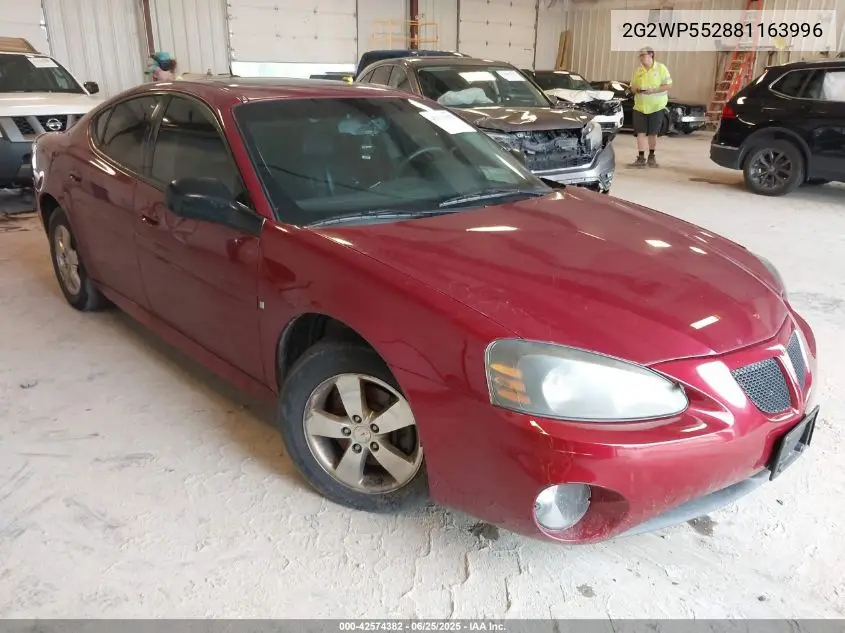 2008 Pontiac Grand Prix VIN: 2G2WP552881163996 Lot: 42574382
