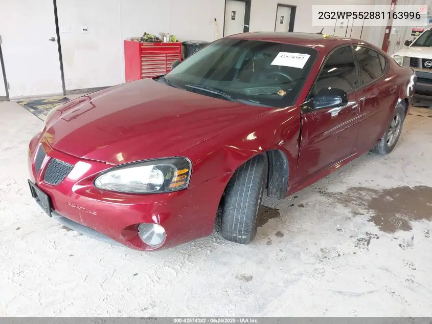 2008 Pontiac Grand Prix VIN: 2G2WP552881163996 Lot: 42574382