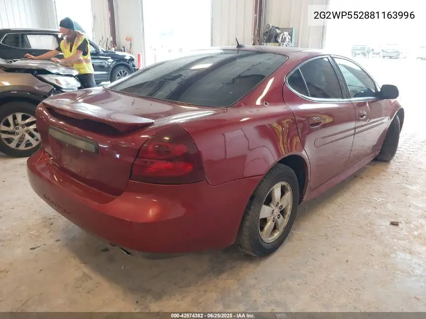 2008 Pontiac Grand Prix VIN: 2G2WP552881163996 Lot: 42574382