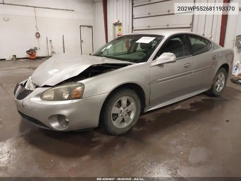 2008 Pontiac Grand Prix VIN: 2G2WP552681193370 Lot: 42584837