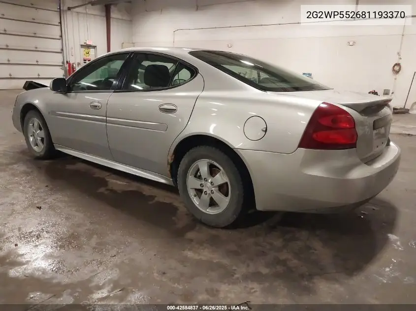 2008 Pontiac Grand Prix VIN: 2G2WP552681193370 Lot: 42584837