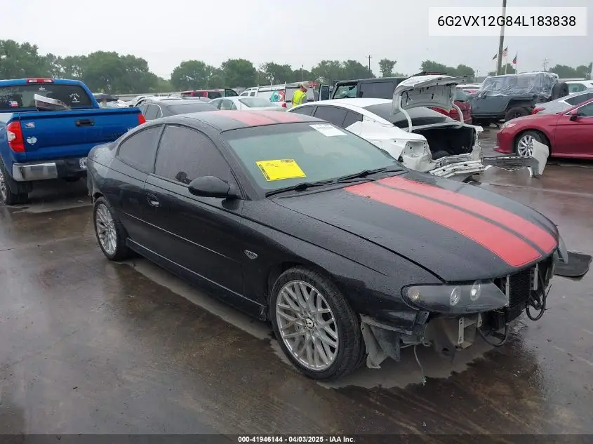 2004 Pontiac Gto VIN: 6G2VX12G84L183838 Lot: 41946144