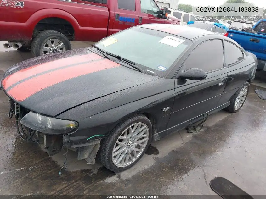 2004 Pontiac Gto VIN: 6G2VX12G84L183838 Lot: 41946144
