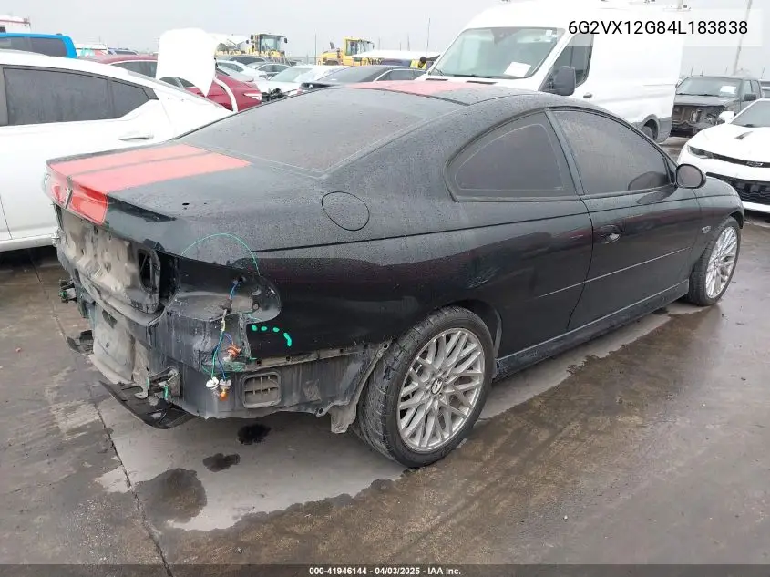 2004 Pontiac Gto VIN: 6G2VX12G84L183838 Lot: 41946144