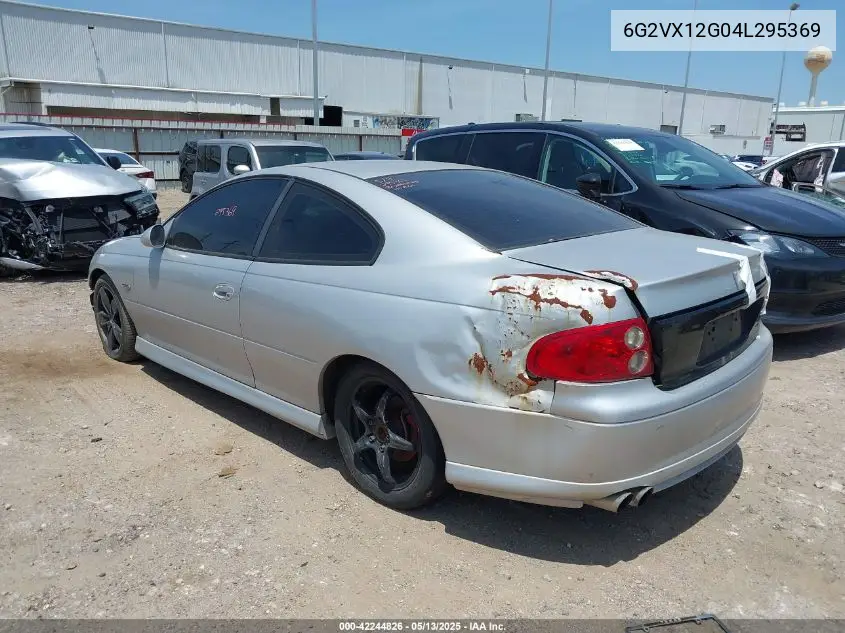 2004 Pontiac Gto VIN: 6G2VX12G04L295369 Lot: 42244826