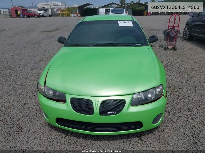 2004 Pontiac Gto VIN: 6G2VX12G64L314300 Lot: 42536842