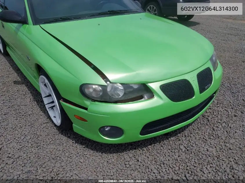 2004 Pontiac Gto VIN: 6G2VX12G64L314300 Lot: 42536842