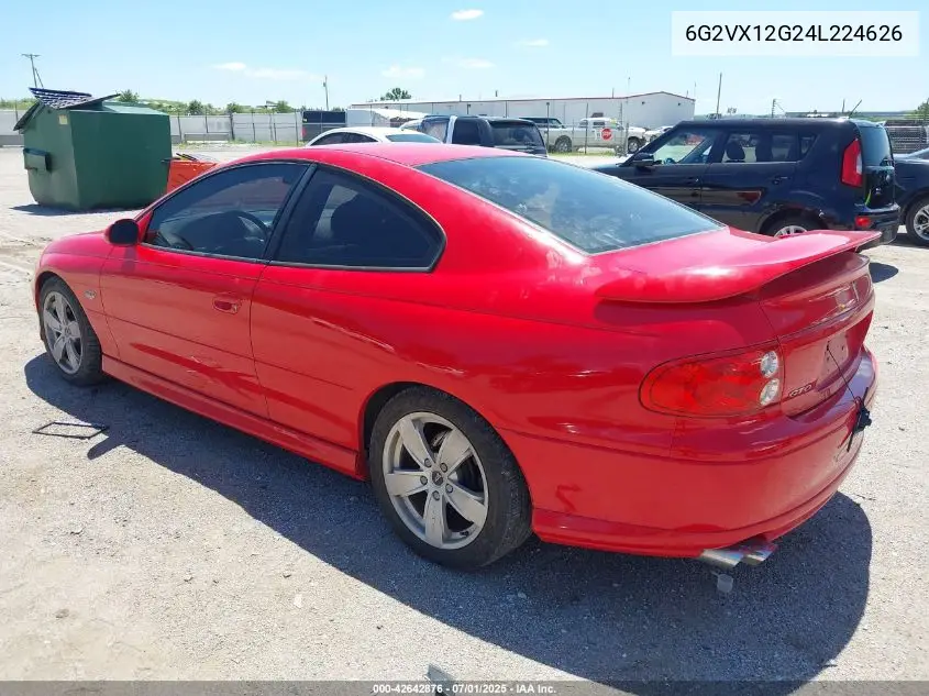 2004 Pontiac Gto VIN: 6G2VX12G24L224626 Lot: 42642876