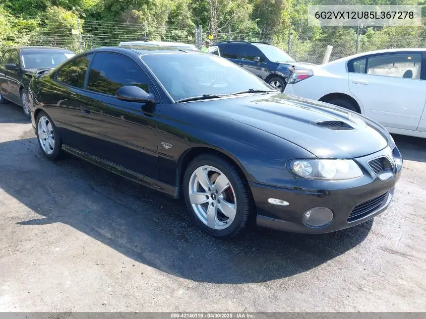2005 Pontiac Gto VIN: 6G2VX12U85L367278 Lot: 42140119