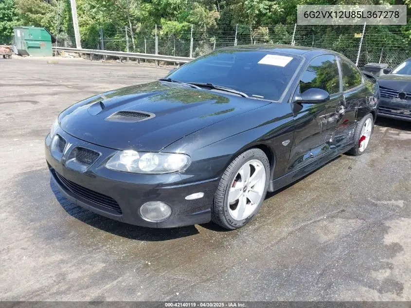 2005 Pontiac Gto VIN: 6G2VX12U85L367278 Lot: 42140119