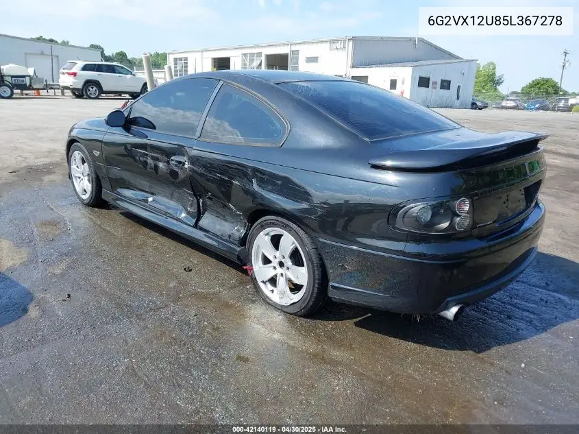 2005 Pontiac Gto VIN: 6G2VX12U85L367278 Lot: 42140119