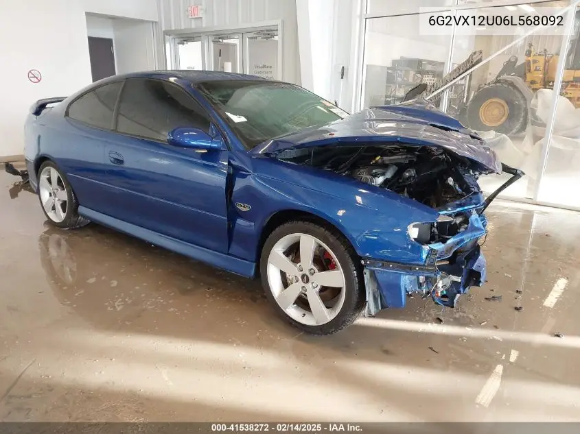 2006 Pontiac Gto VIN: 6G2VX12U06L568092 Lot: 41538272