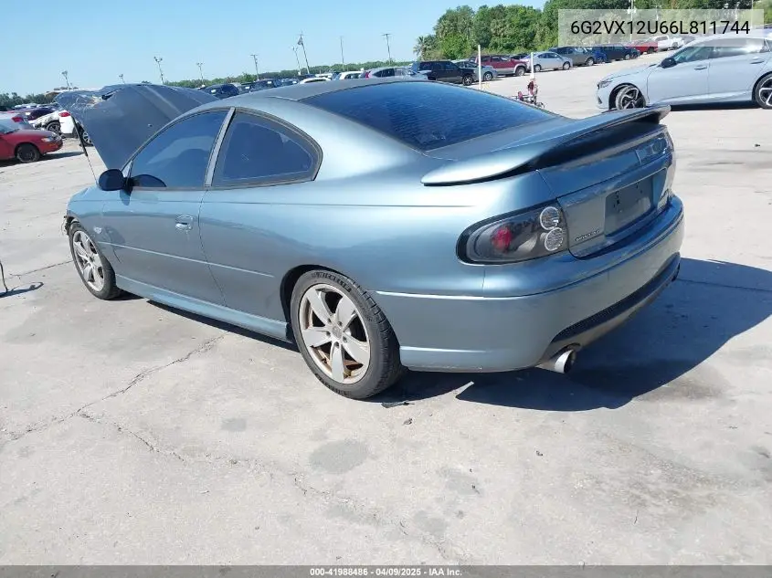 2006 Pontiac Gto VIN: 6G2VX12U66L811744 Lot: 41988486