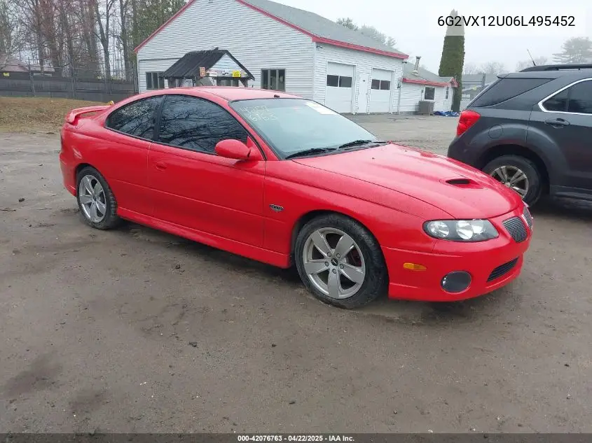 2006 Pontiac Gto VIN: 6G2VX12U06L495452 Lot: 42076763