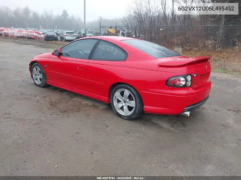2006 Pontiac Gto VIN: 6G2VX12U06L495452 Lot: 42076763