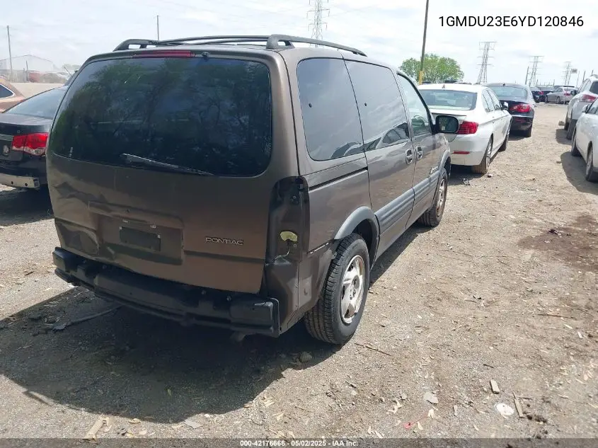 2000 Pontiac Montana V16 VIN: 1GMDU23E6YD120846 Lot: 42176666