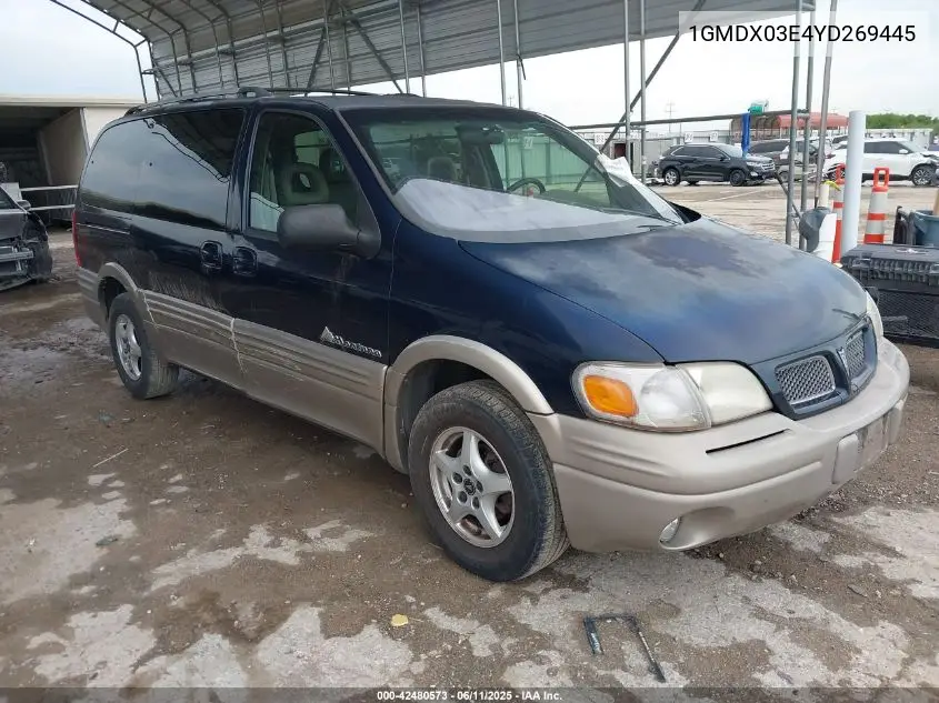 2000 Pontiac Montana M16 VIN: 1GMDX03E4YD269445 Lot: 42480573