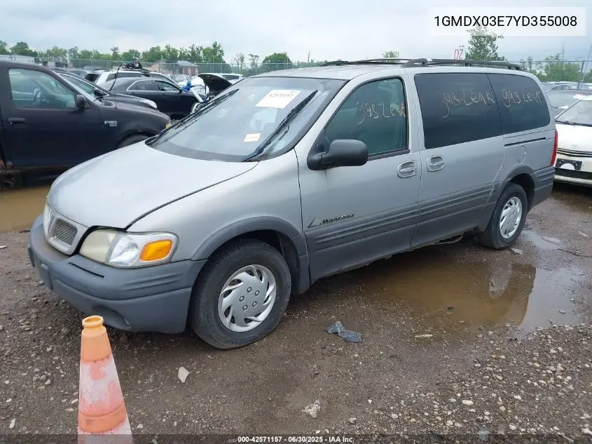 2000 Pontiac Montana M16 VIN: 1GMDX03E7YD355008 Lot: 42571157