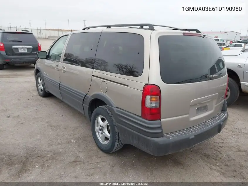2001 Pontiac Montana M16 W/1Sd Pkg. VIN: 1GMDX03E61D190980 Lot: 41910064