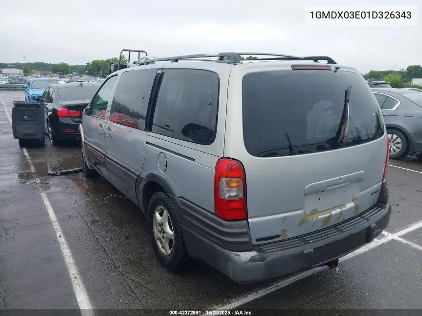 2001 Pontiac Montana M16 W/1Sd Pkg. VIN: 1GMDX03E01D326343 Lot: 42372891