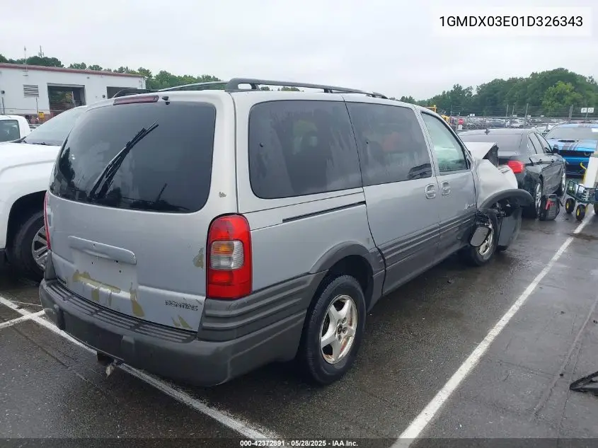 2001 Pontiac Montana M16 W/1Sd Pkg. VIN: 1GMDX03E01D326343 Lot: 42372891