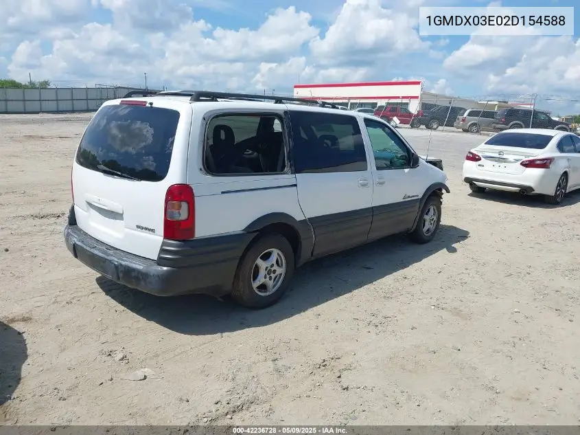 2002 Pontiac Montana M16 W/1Sa Pkg. VIN: 1GMDX03E02D154588 Lot: 42236728