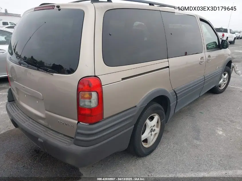 2003 Pontiac Montana M16 W/1Sa Pkg. VIN: 1GMDX03EX3D179645 Lot: 42030987