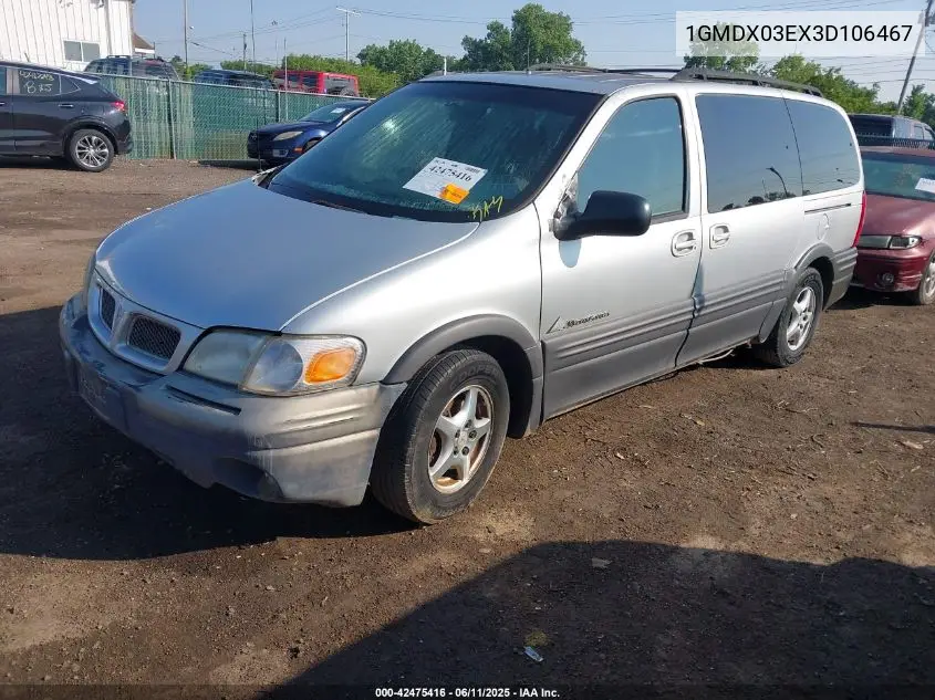 2003 Pontiac Montana M16 W/1Sv Pkg. VIN: 1GMDX03EX3D106467 Lot: 42475416