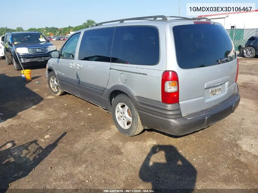 2003 Pontiac Montana M16 W/1Sv Pkg. VIN: 1GMDX03EX3D106467 Lot: 42475416