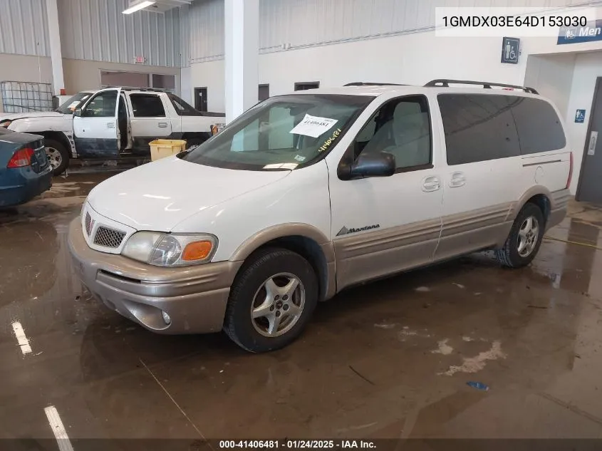 2004 Pontiac Montana M16 W/1Sa Pkg. VIN: 1GMDX03E64D153030 Lot: 41406481