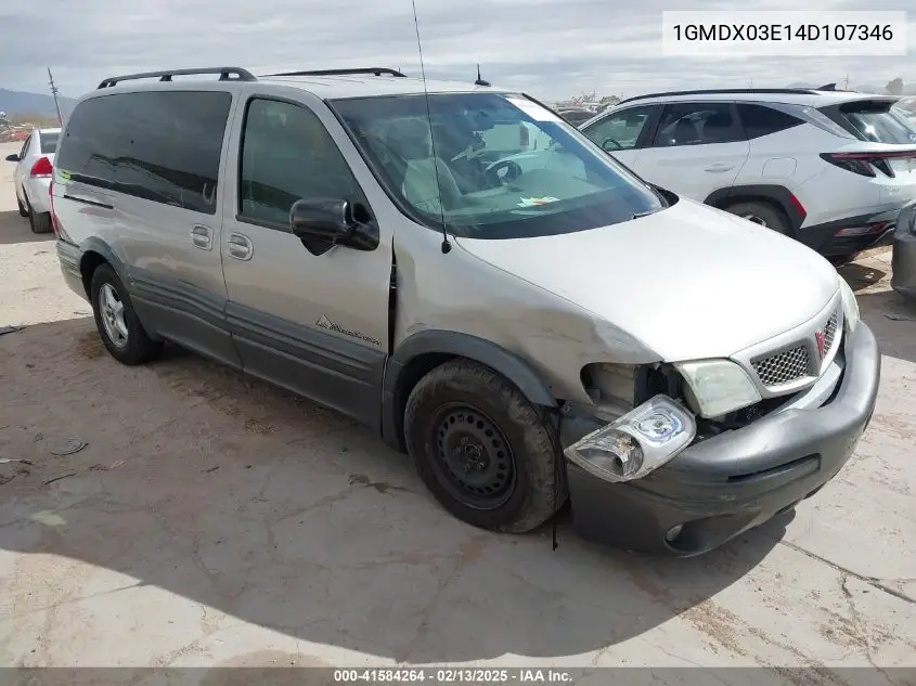 2004 Pontiac Montana M16 W/1Sa Pkg. VIN: 1GMDX03E14D107346 Lot: 41584264