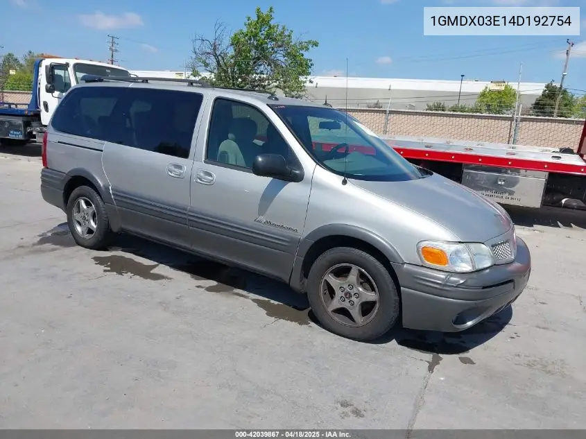 2004 Pontiac Montana M16 W/1Sa Pkg. VIN: 1GMDX03E14D192754 Lot: 42039867