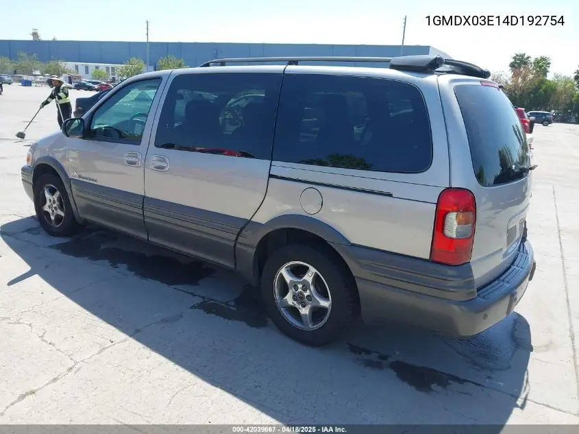 2004 Pontiac Montana M16 W/1Sa Pkg. VIN: 1GMDX03E14D192754 Lot: 42039867