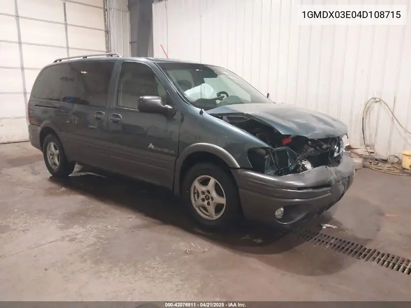 2004 Pontiac Montana M16 W/1Sa Pkg. VIN: 1GMDX03E04D108715 Lot: 42076911