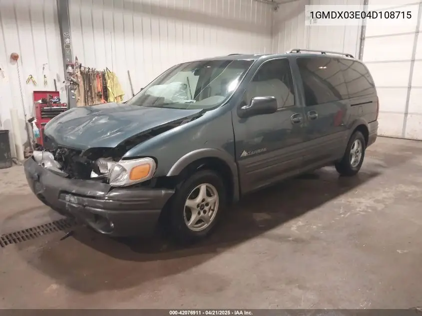 2004 Pontiac Montana M16 W/1Sa Pkg. VIN: 1GMDX03E04D108715 Lot: 42076911