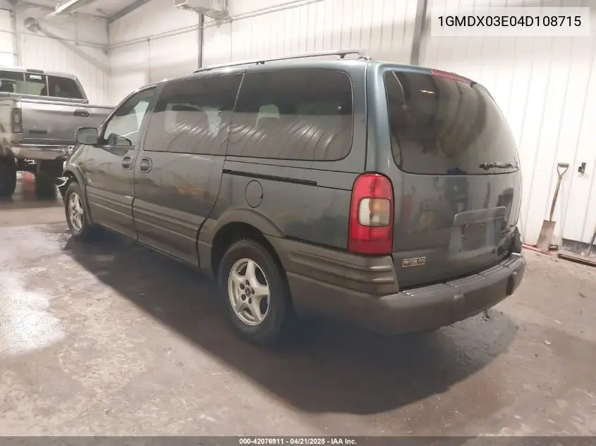 2004 Pontiac Montana M16 W/1Sa Pkg. VIN: 1GMDX03E04D108715 Lot: 42076911